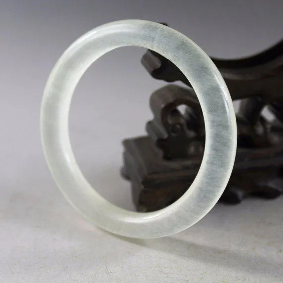 10% OFF on Sales- 59/60 mm-Certified Natural Ice Jadeite Emerald Jade tablets Bracelet Bangle 《Grade A》4196