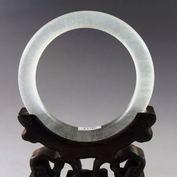 10% OFF on Sales- 59/60 mm-Certified Natural Ice Jadeite Emerald Jade tablets Bracelet Bangle 《Grade A》4196