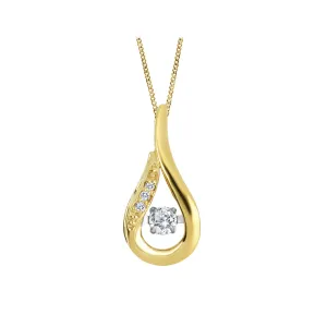 10K Yellow Gold (0.059ct) Canadian Dancing Diamond Necklace