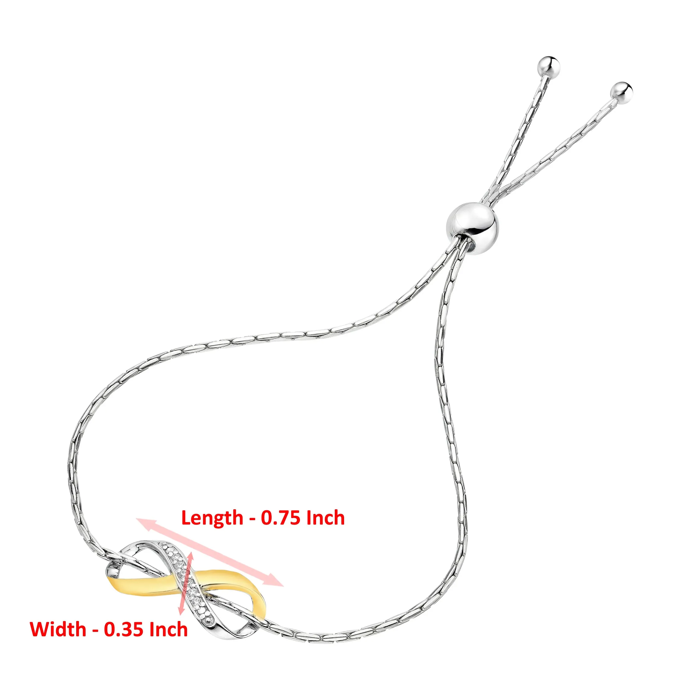 1/20 cttw Diamond Bolo Bracelet in .925 Sterling Silver