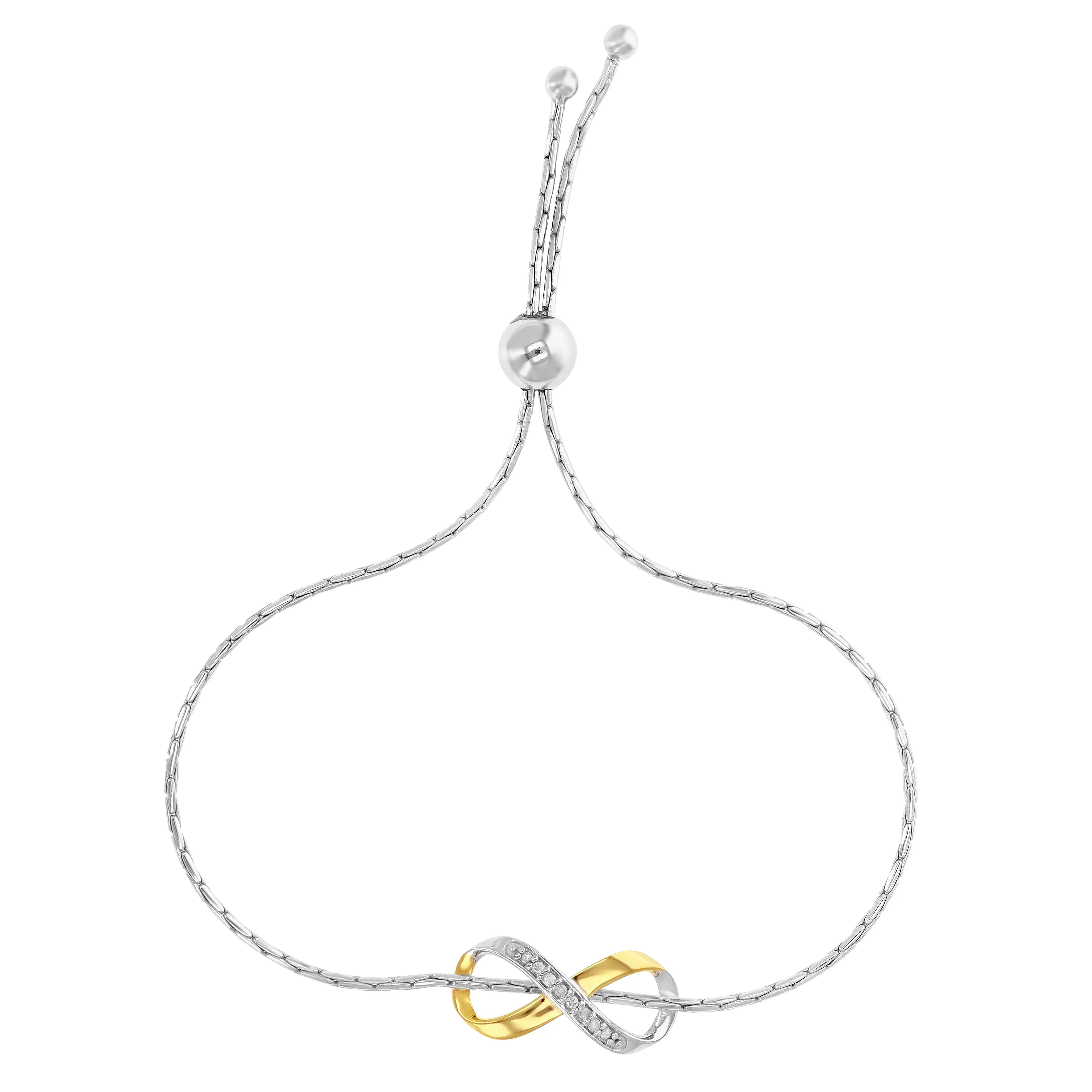 1/20 cttw Diamond Bolo Bracelet in .925 Sterling Silver
