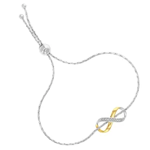 1/20 cttw Diamond Bolo Bracelet in .925 Sterling Silver