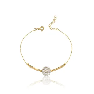 14k Gold Trapezoidal Ball Bracelet