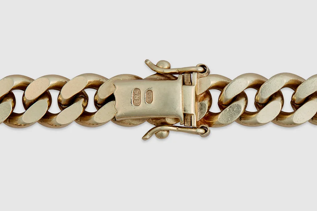 14k Green Gold Soft Curb Link Bracelet