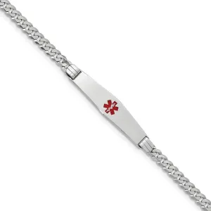 14K White Gold Curb Link Medical ID Bracelet