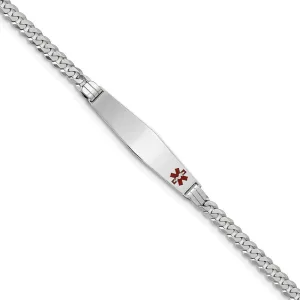 14K White Gold Curb Link Medical ID Bracelet
