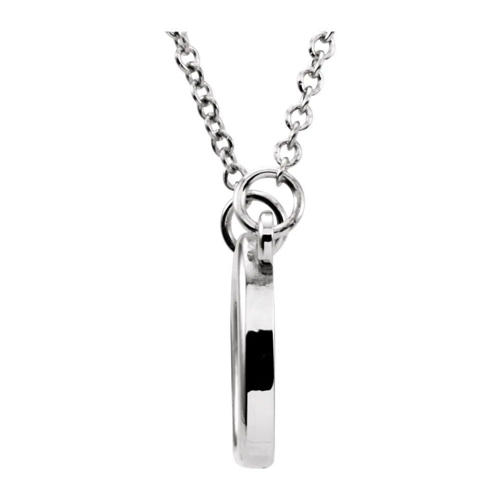 14k White Gold Soft Rectangle 16" Necklace