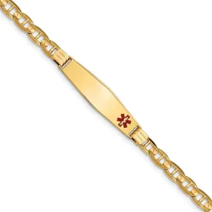 14K Yellow Gold Anchor Link Medical ID Bracelet