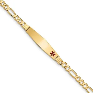 14K Yellow Gold Figaro Link Medical ID Bracelet