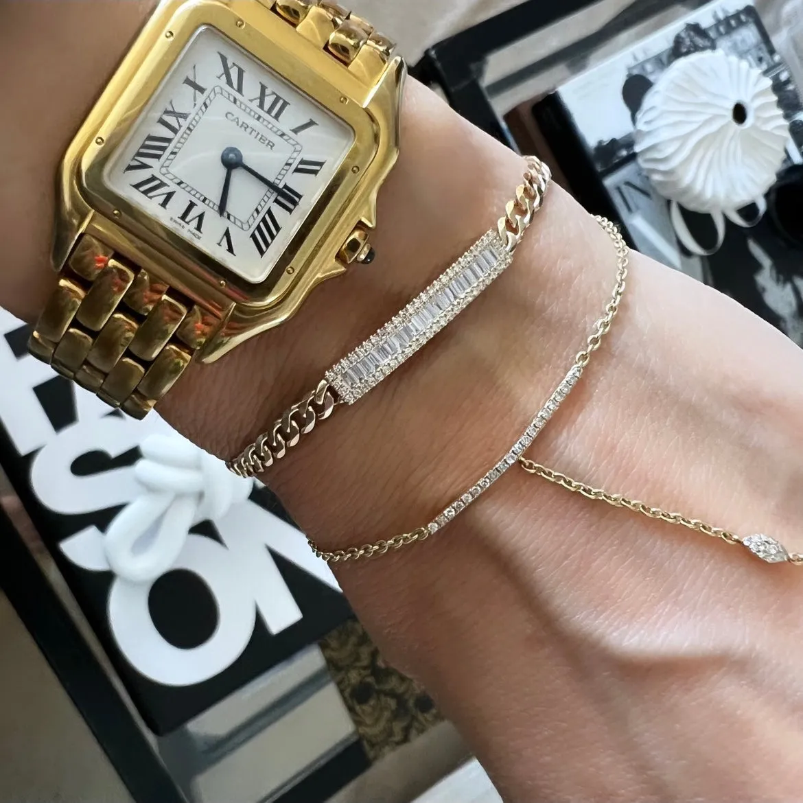 14KT Gold Diamond Livia Chain Bracelet