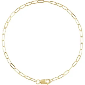 14kt yg paperclip chain