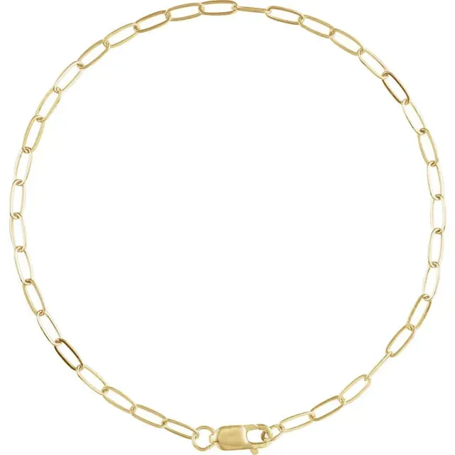 14kt yg paperclip chain