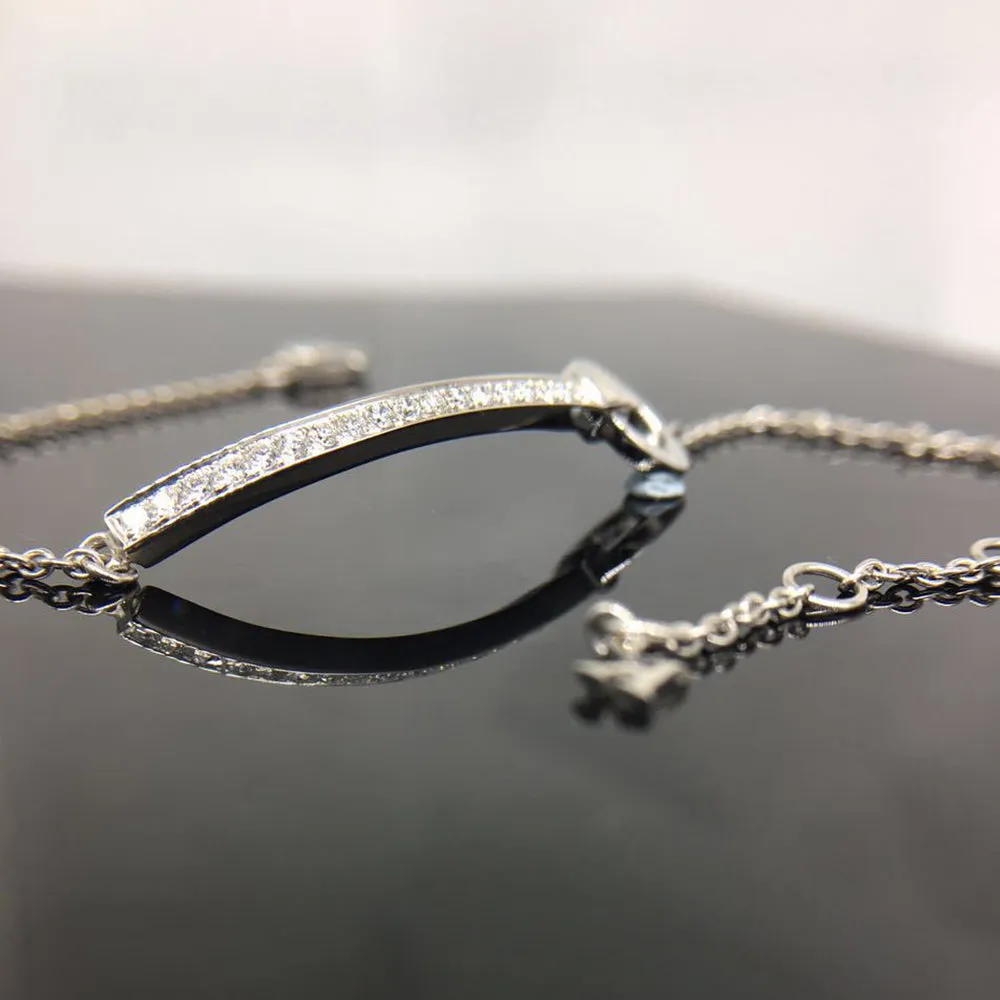 18K Solid Gold Natural Diamond Bracelet Roman Numerals Elegant Charm Jewelry