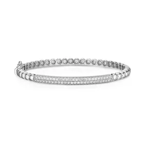 2-Row 0.65Ct Diamond Beaded Bangle in 14K White Gold