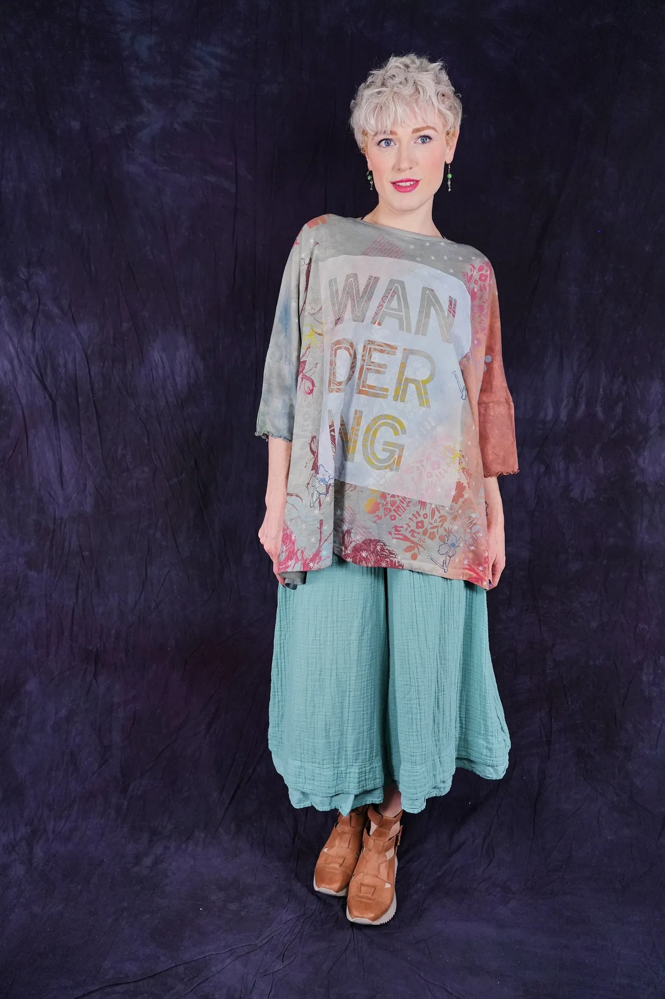 2353HD Square Tee w/Lettuce Edge Sleeves-Sea & Earth Wanderer