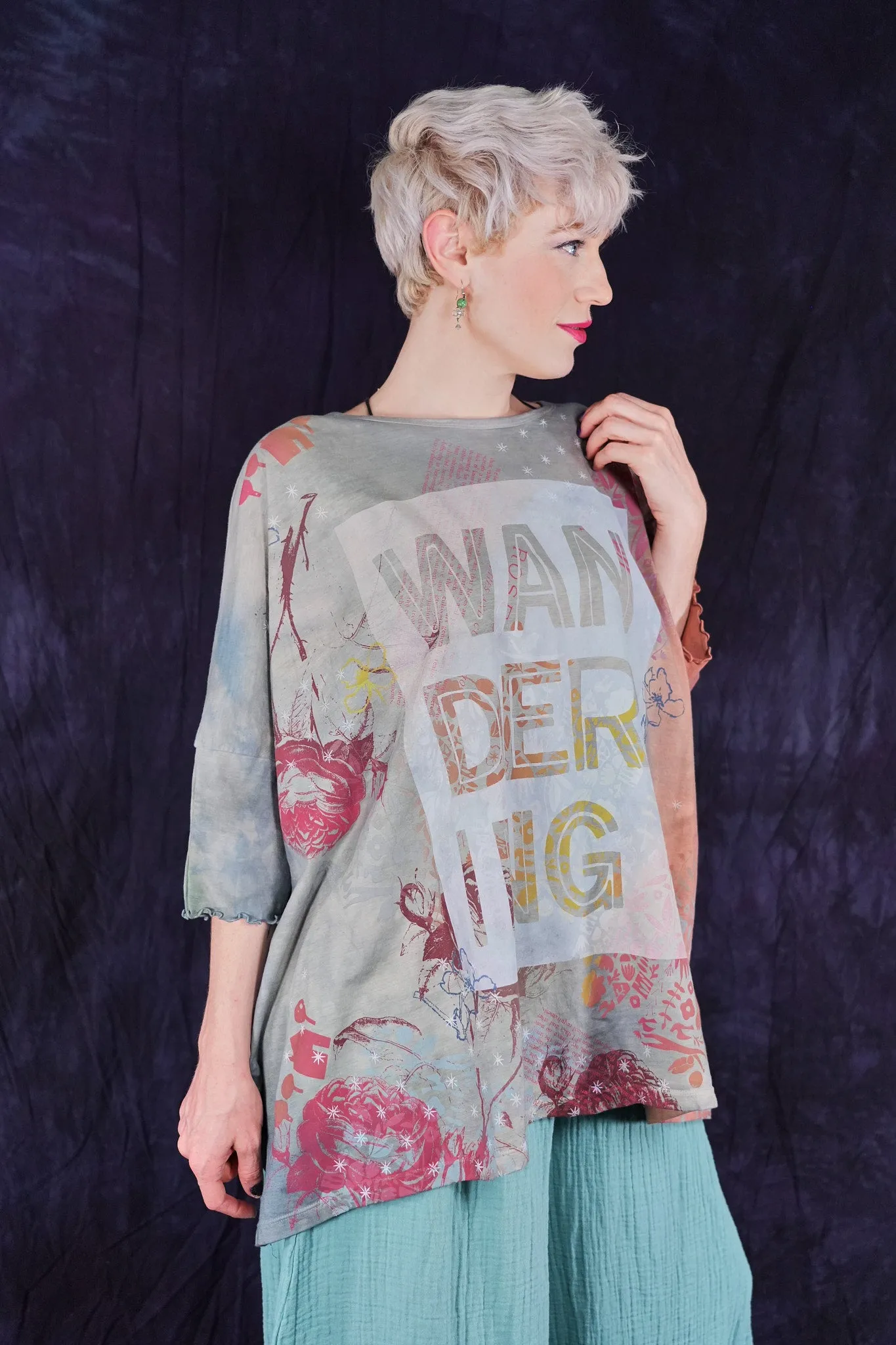 2353HD Square Tee w/Lettuce Edge Sleeves-Sea & Earth Wanderer