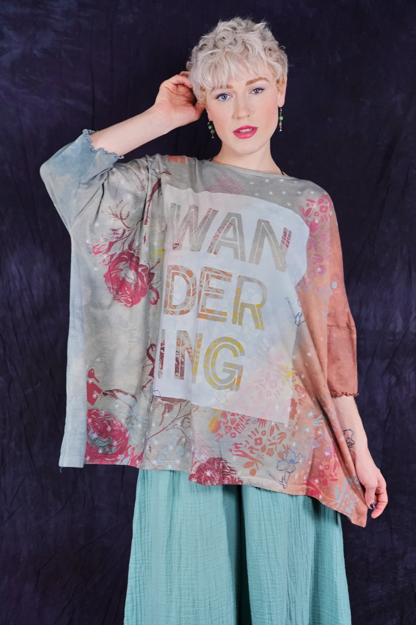 2353HD Square Tee w/Lettuce Edge Sleeves-Sea & Earth Wanderer