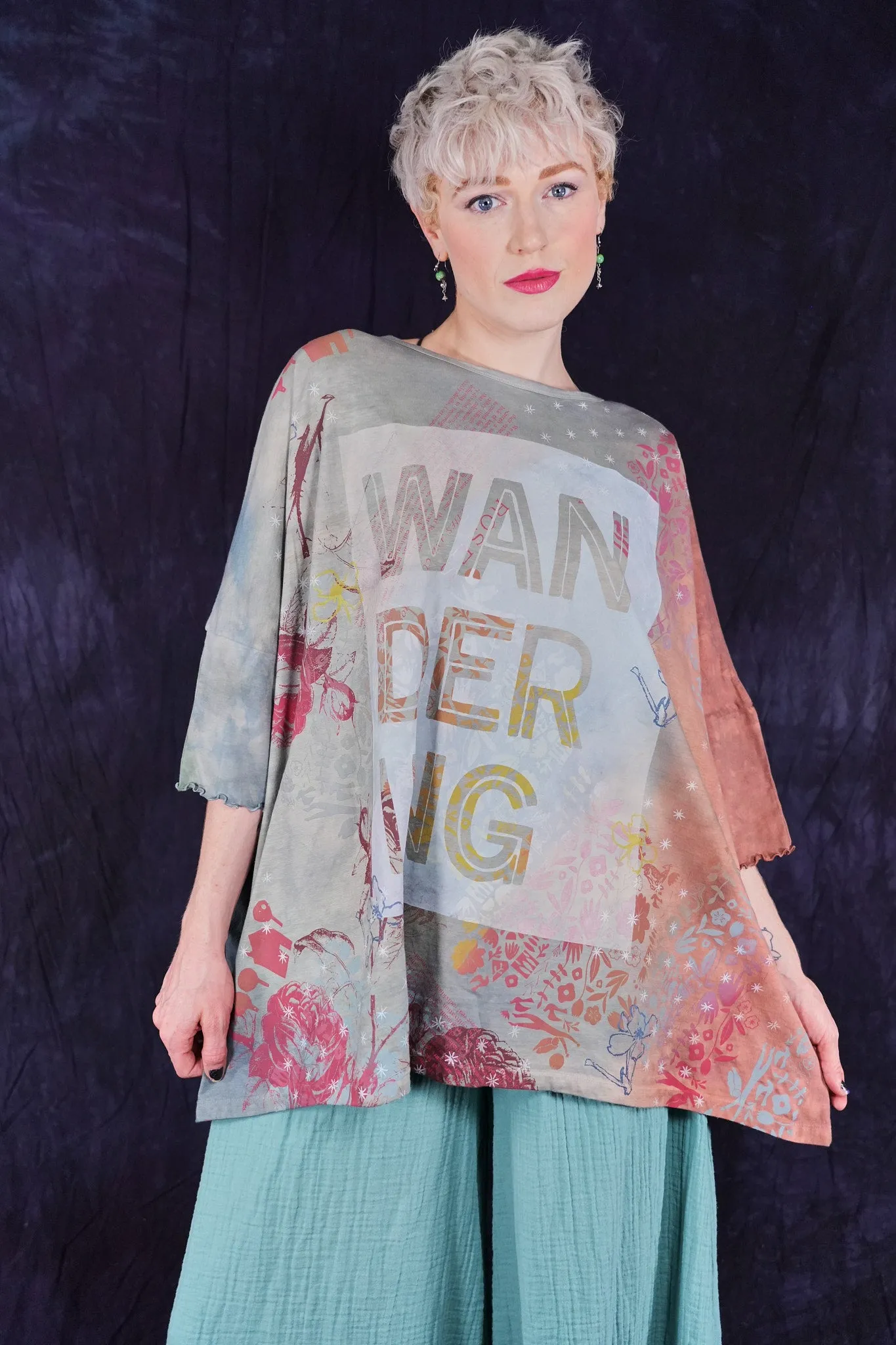 2353HD Square Tee w/Lettuce Edge Sleeves-Sea & Earth Wanderer