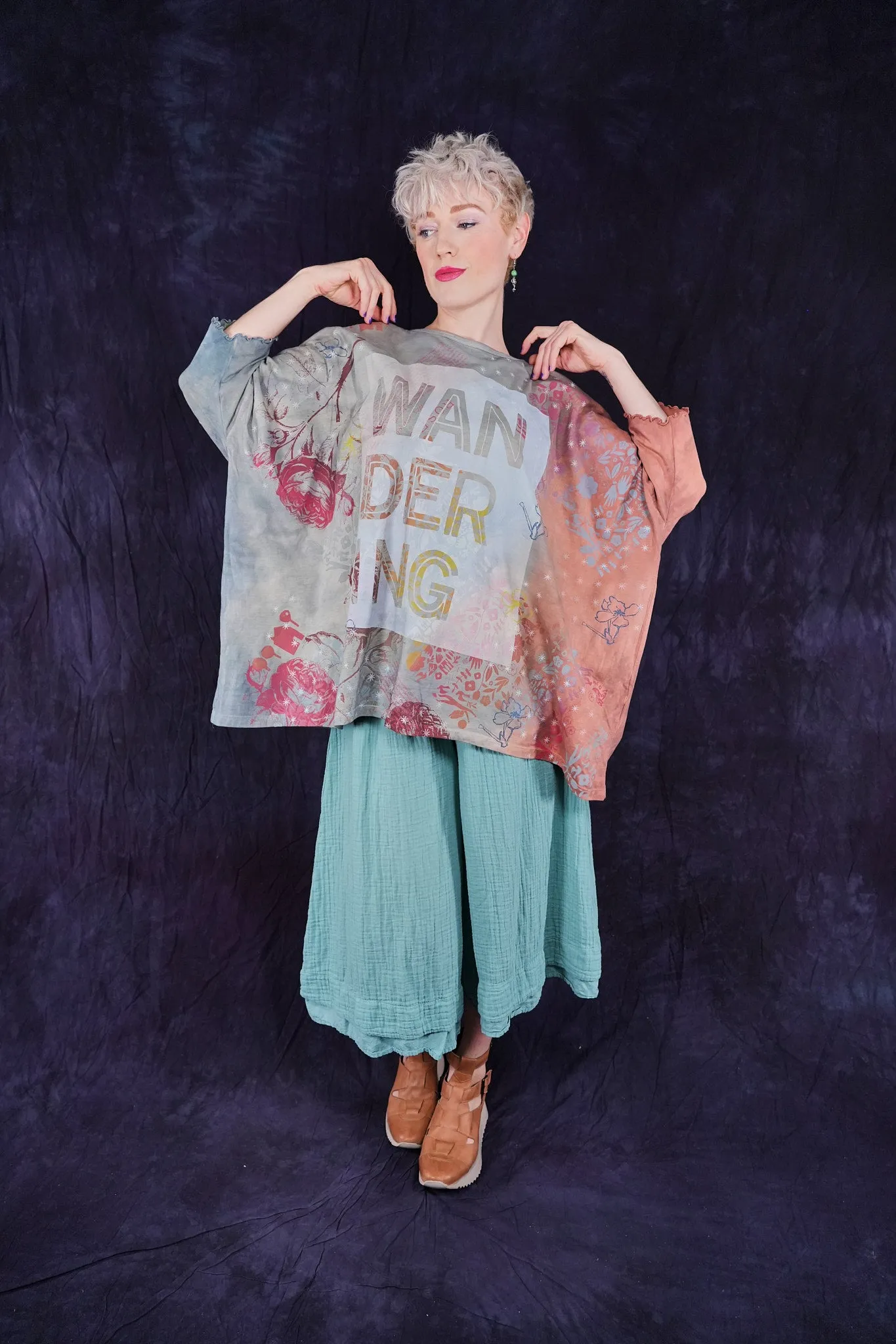 2353HD Square Tee w/Lettuce Edge Sleeves-Sea & Earth Wanderer