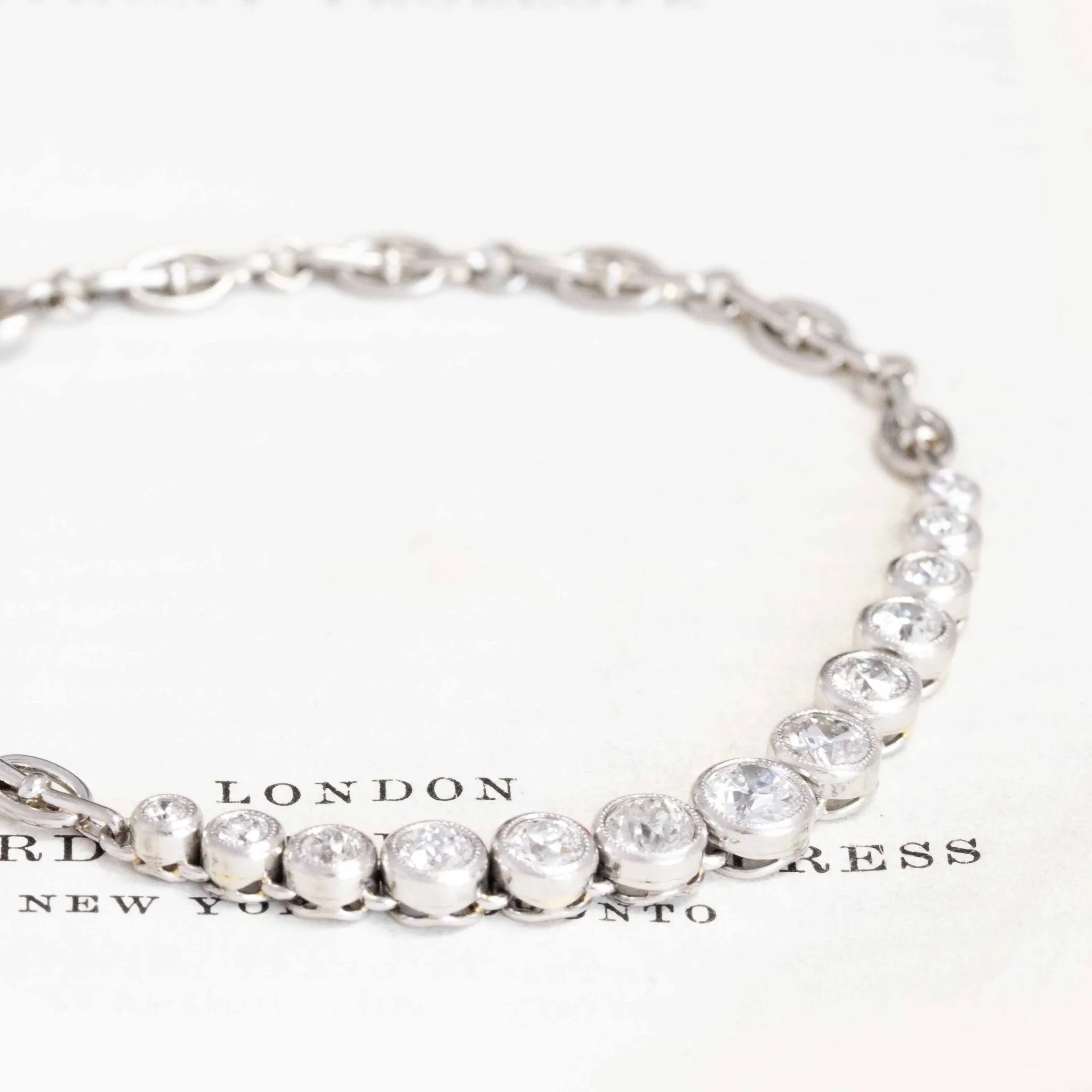 2.42ctw Antique Old European Cut Diamond Graduated Bracelet