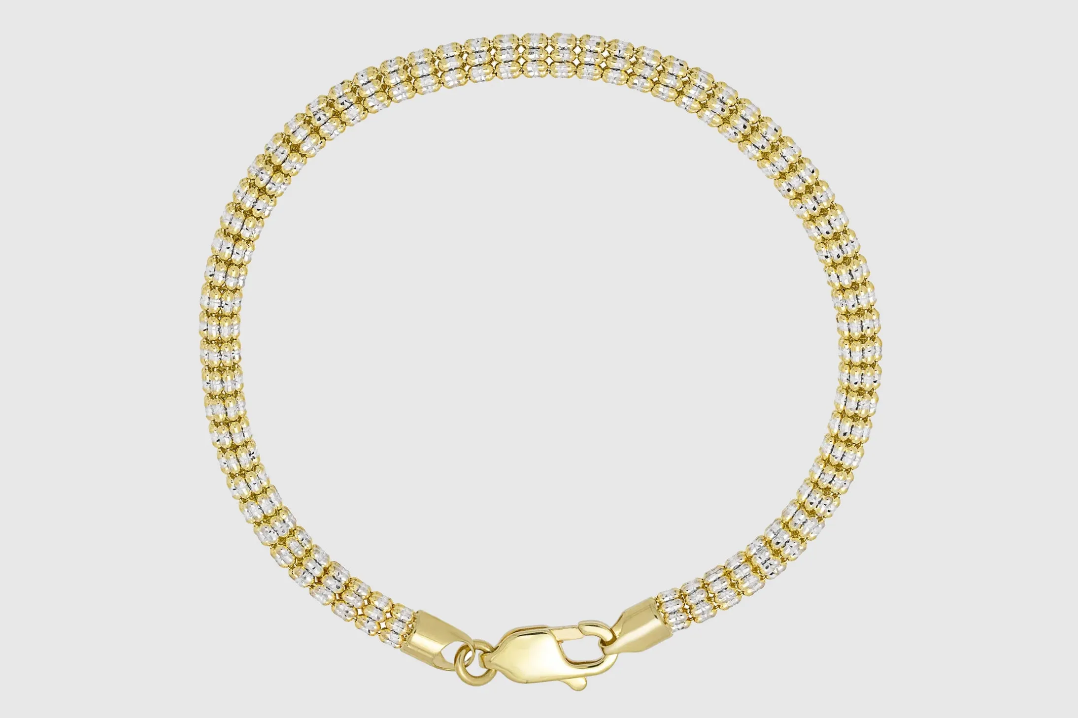 2.5mm - 4.5mm Ice Bracelet - 14k Yellow Gold