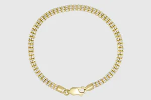 2.5mm - 4.5mm Ice Bracelet - 14k Yellow Gold