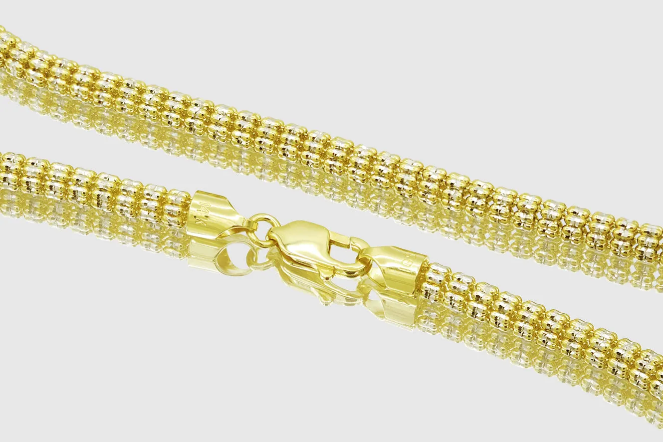 2.5mm - 4.5mm Ice Chain Necklace - 14k Yellow Gold