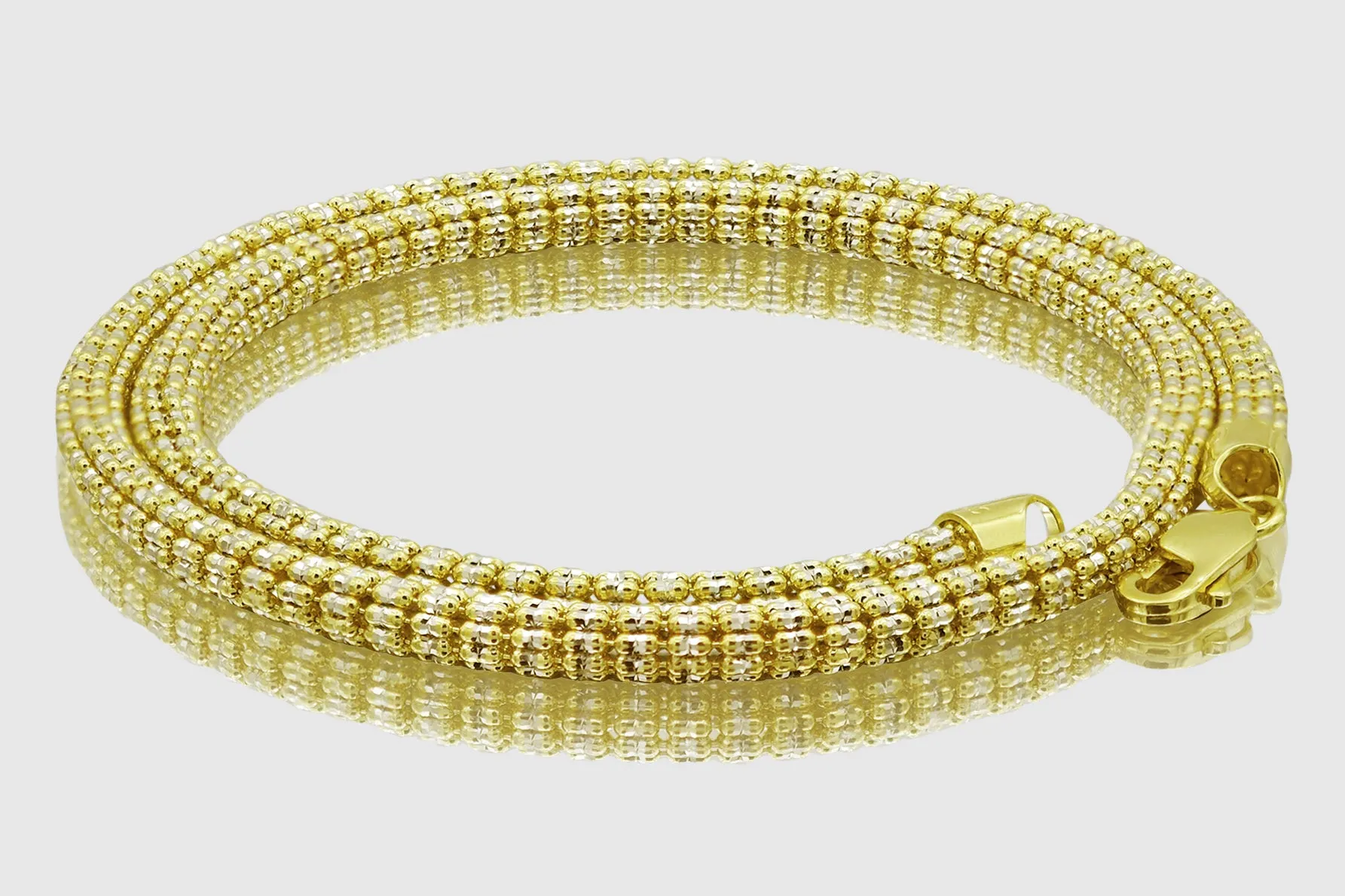 2.5mm - 4.5mm Ice Chain Necklace - 14k Yellow Gold