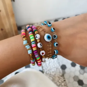 5Pc Soft Pottery Layered Bracelet - Aloha