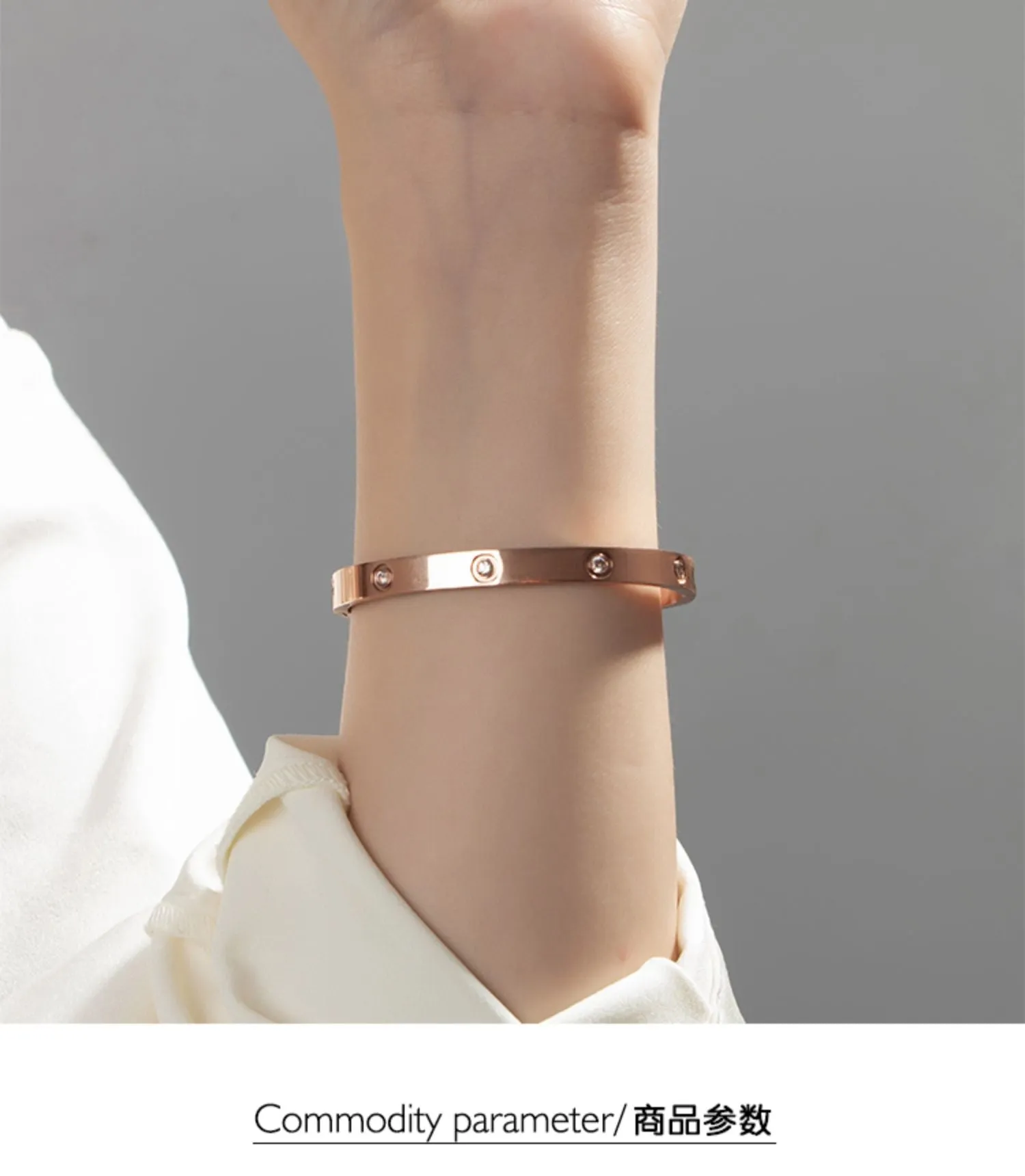 6mm Crystal Bracelet for Women – High-Quality Stainless Steel Rhinestone Bangle – Classic Style Bracelet