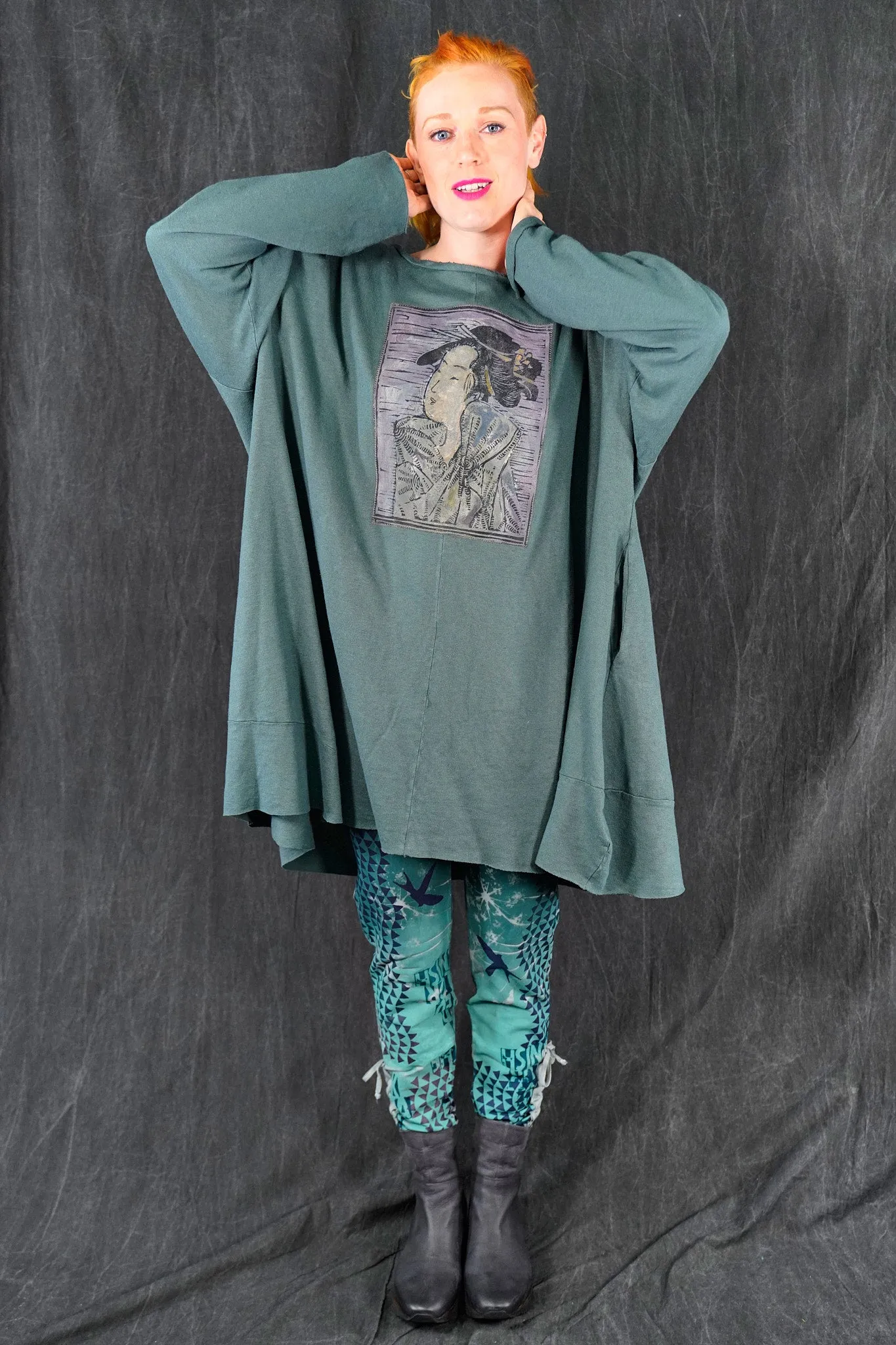 7240 Story Dress Spruce Geisha Patch