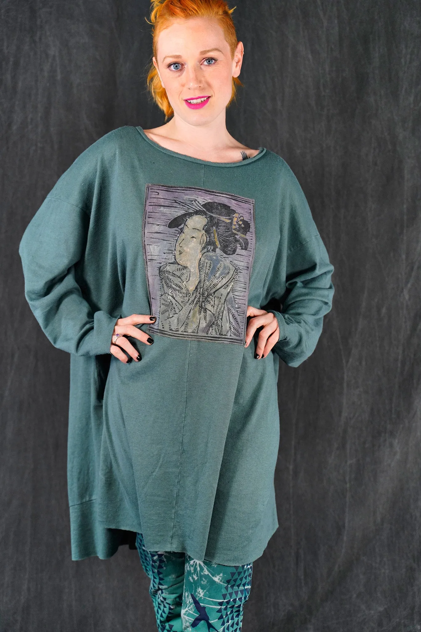 7240 Story Dress Spruce Geisha Patch