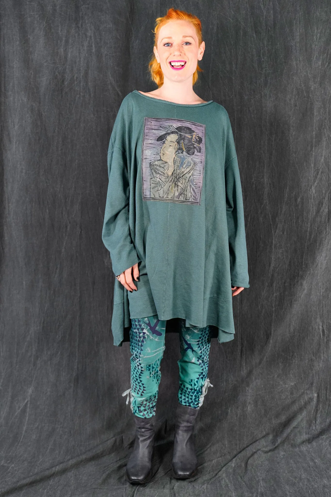 7240 Story Dress Spruce Geisha Patch