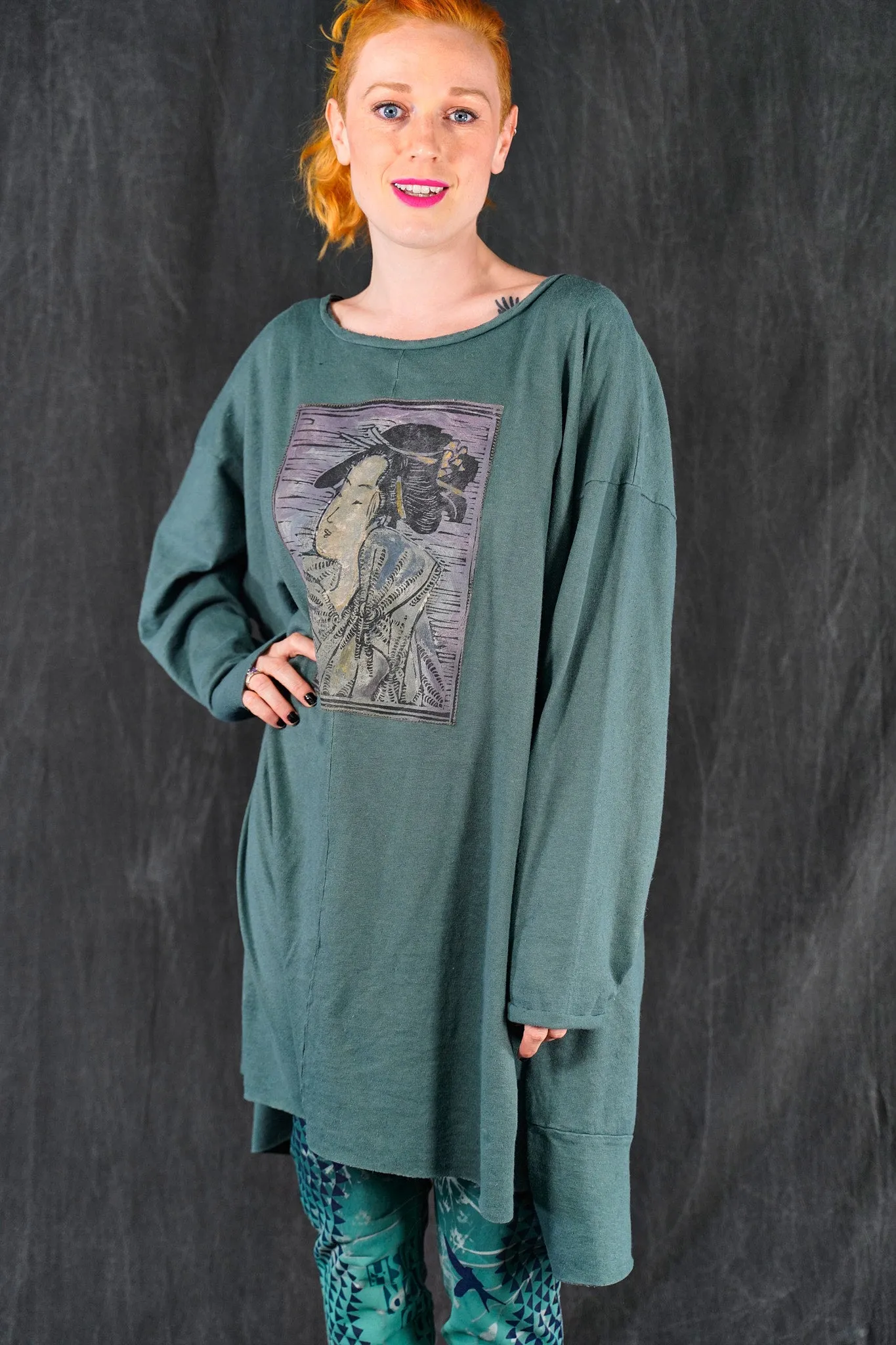 7240 Story Dress Spruce Geisha Patch