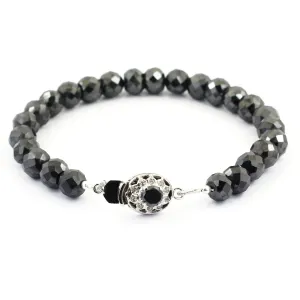 8 mm Certified Black Diamond Beaded Bracelet - Excellent Luster & Ideal Gift, Amazing Look