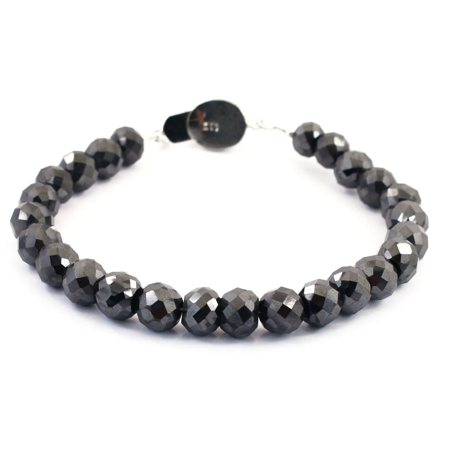 8 mm Certified Black Diamond Beaded Bracelet - Excellent Luster & Ideal Gift, Amazing Look