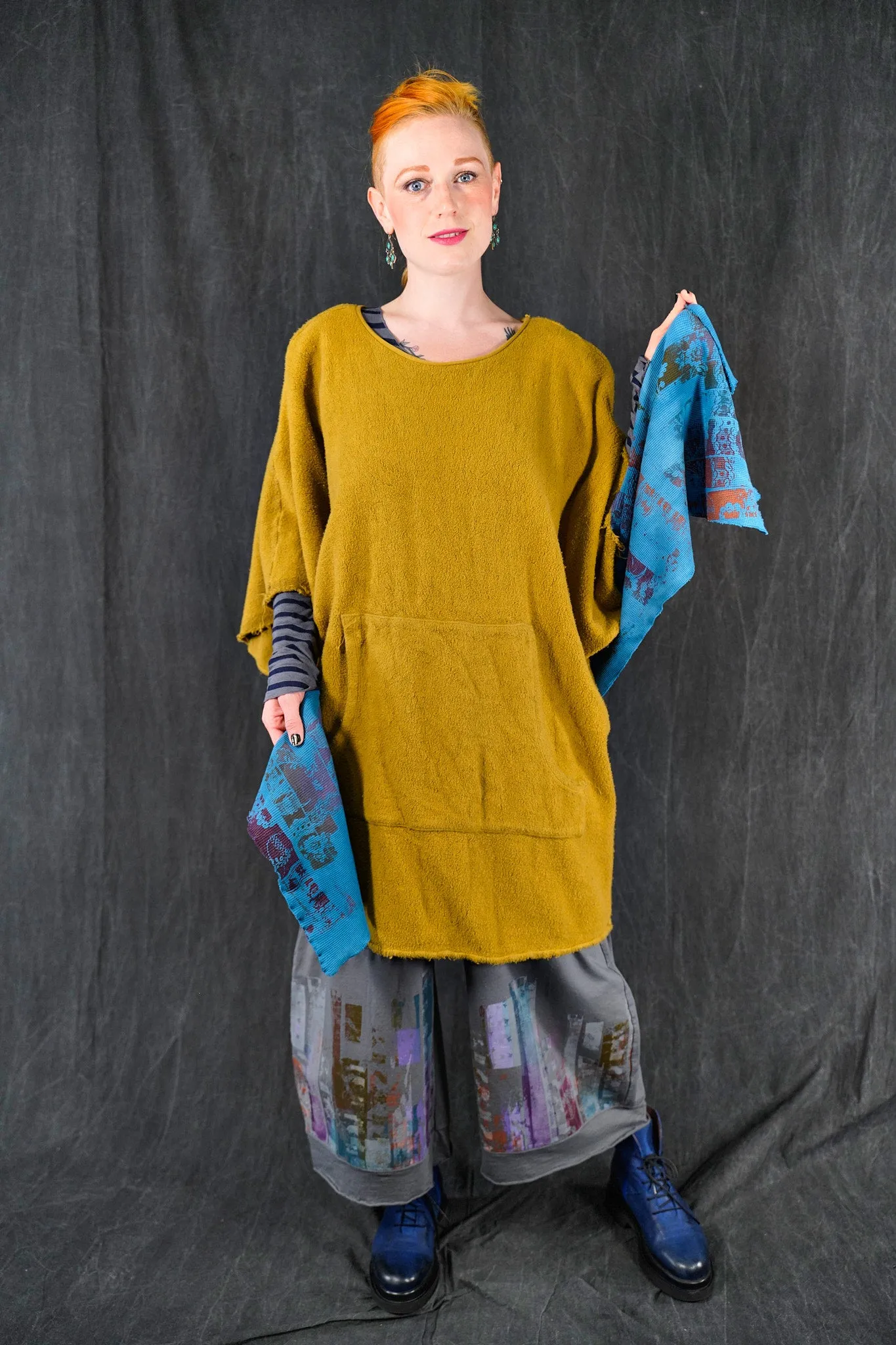 8001 Hand-Dyed Thermal Scarf Teal-P