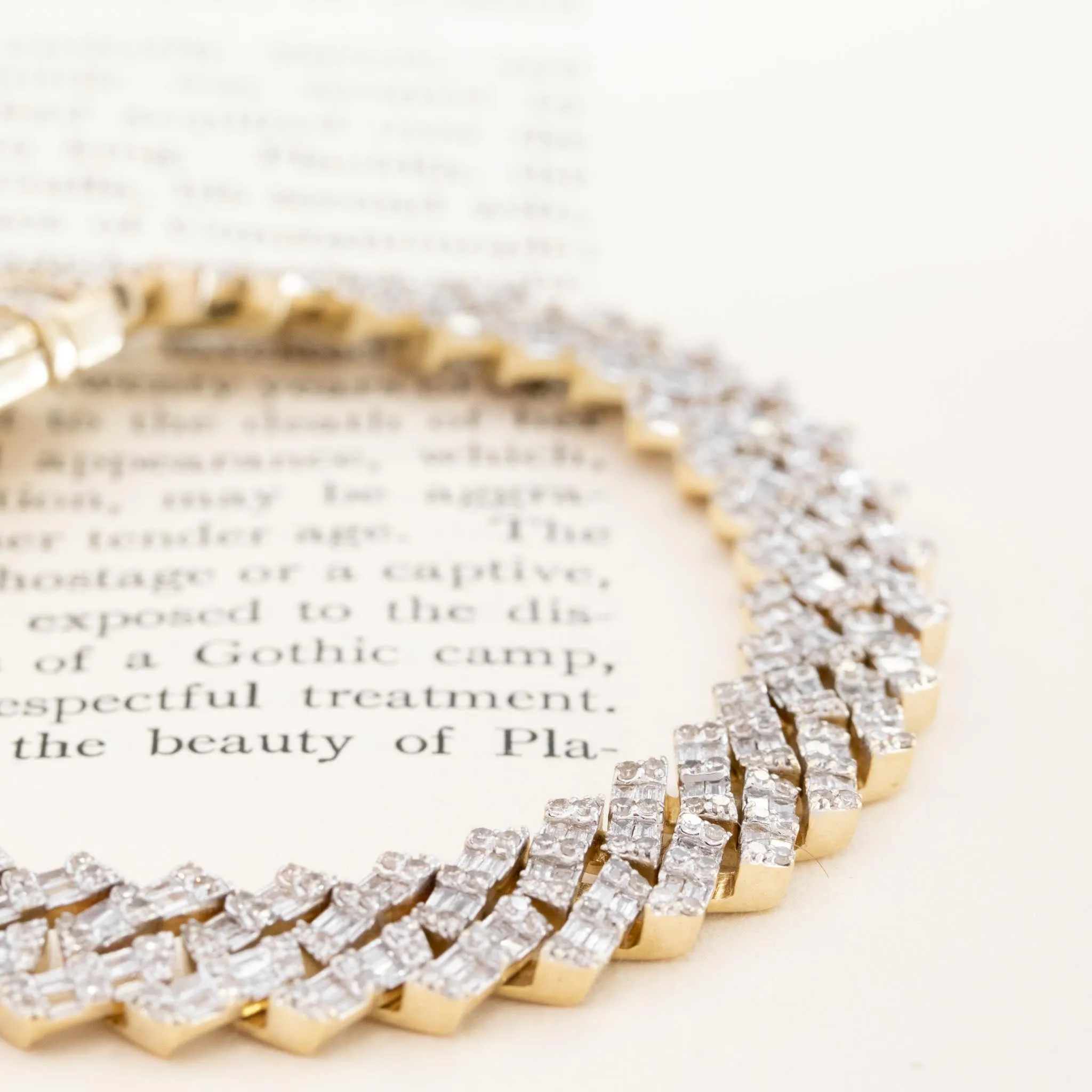 9.04ctw Mixed Cut Double Row Diamond Bracelet