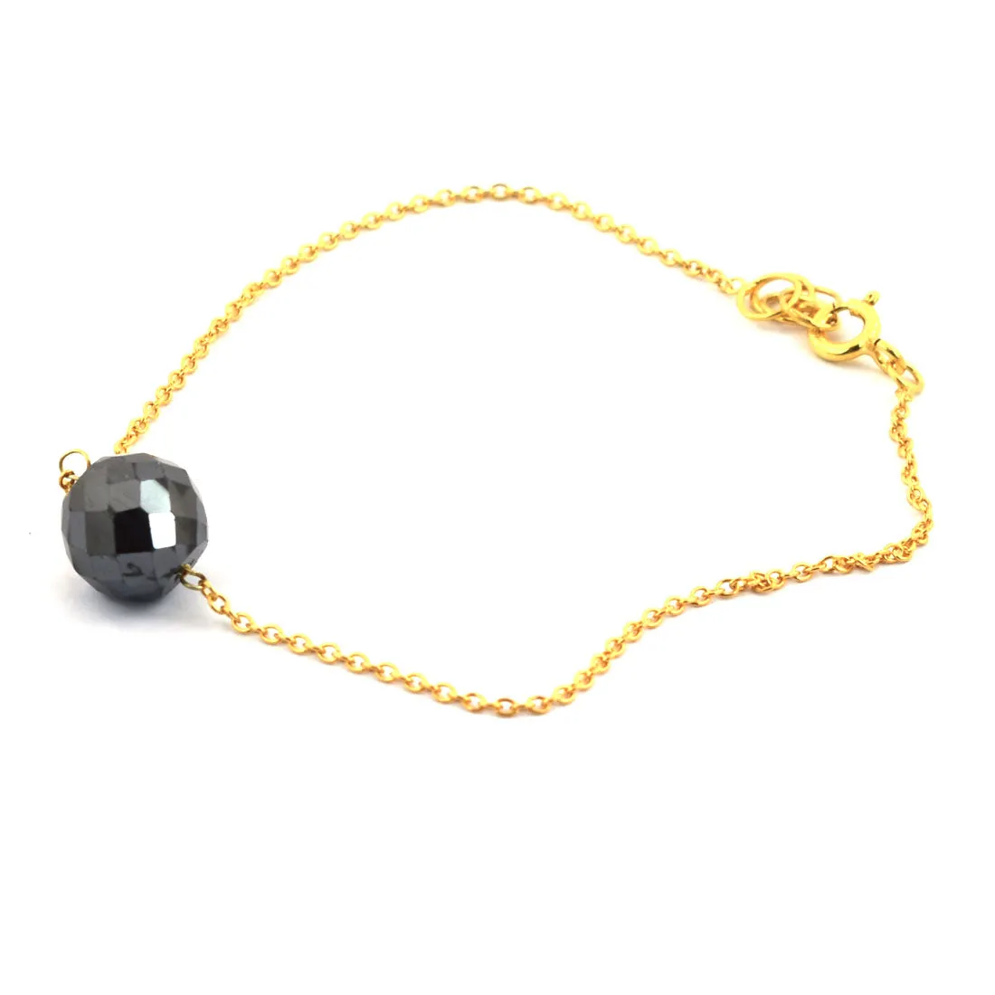 9.50 Ct AAA Certified Black Diamond Chain Bracelet in Yellow Finish! Great Shine & Very Elegant