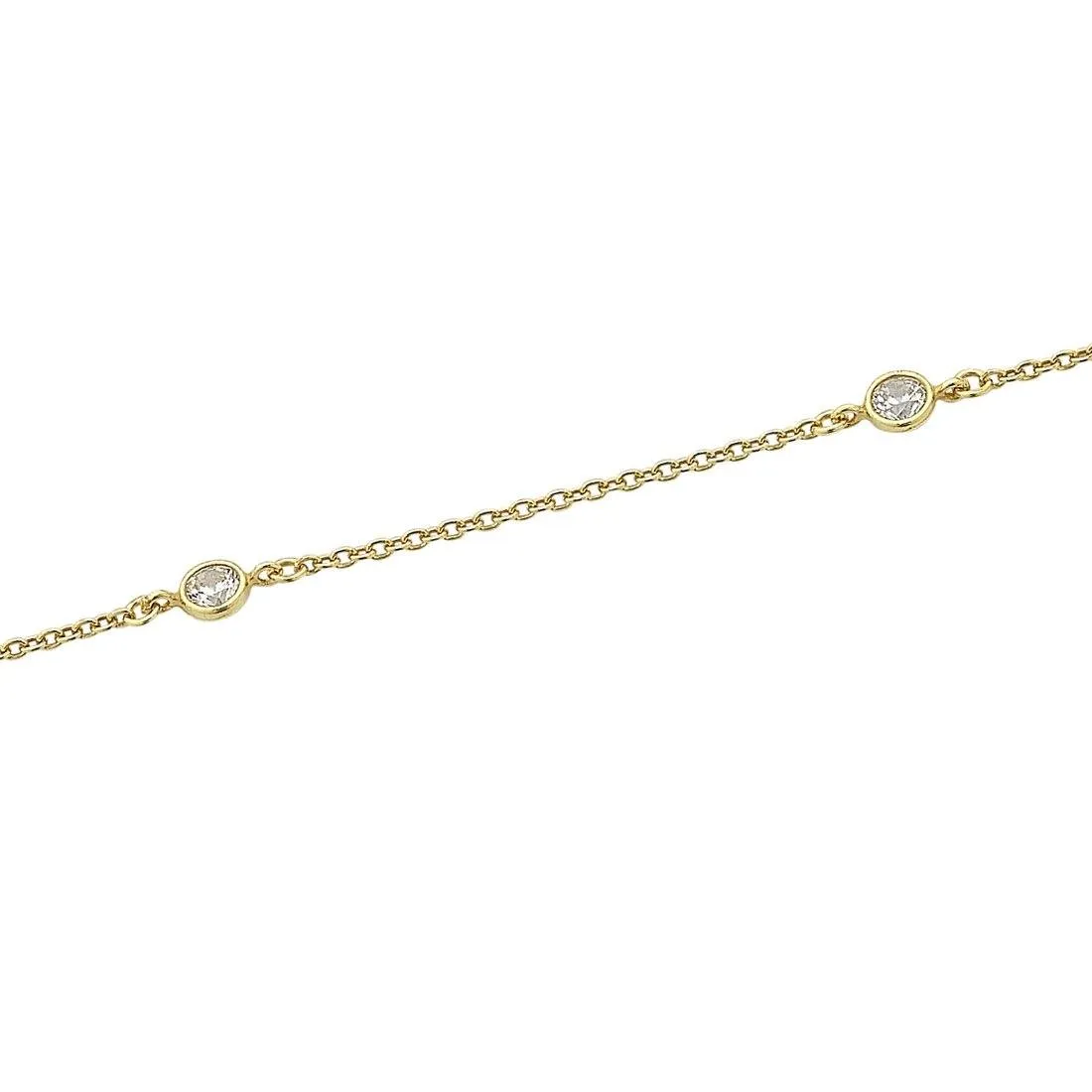 9ct Yellow Gold Cubic Zirconia Bracelet