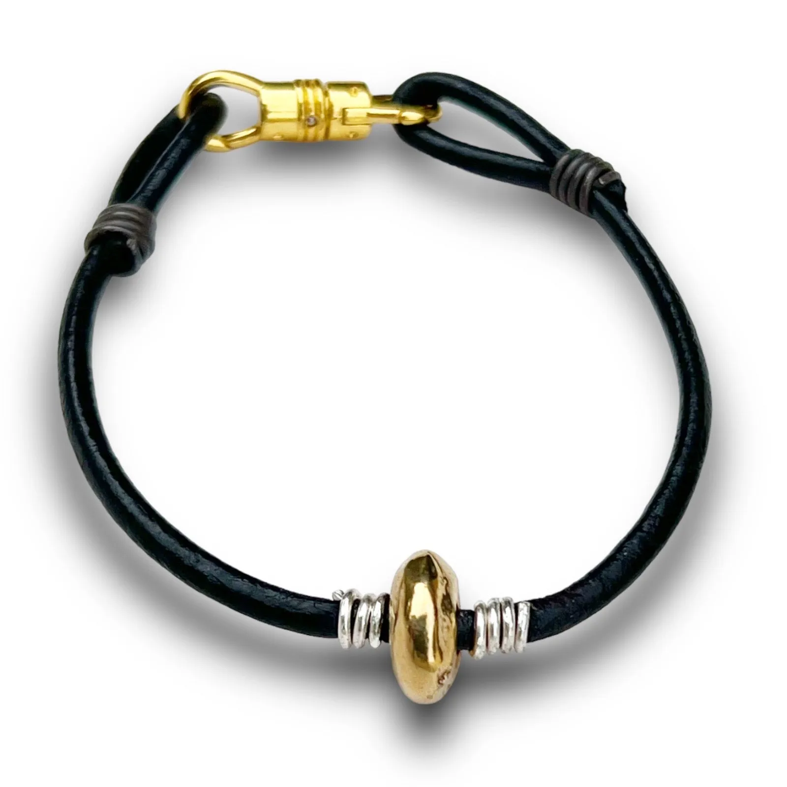 Abacus Bead Cord Bracelet - Bronze