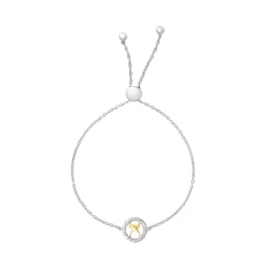 Adjustable Silver & 18K Gold X Bracelet