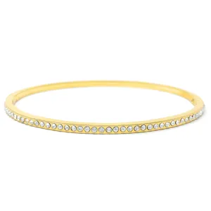 Amelia Pave Bangle Bracelet with White Clear Round Crystals from Swarovski Gold Plated