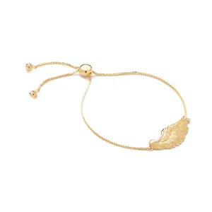 Angel Wing Bolo Friendship Bracelet, 18K Gold