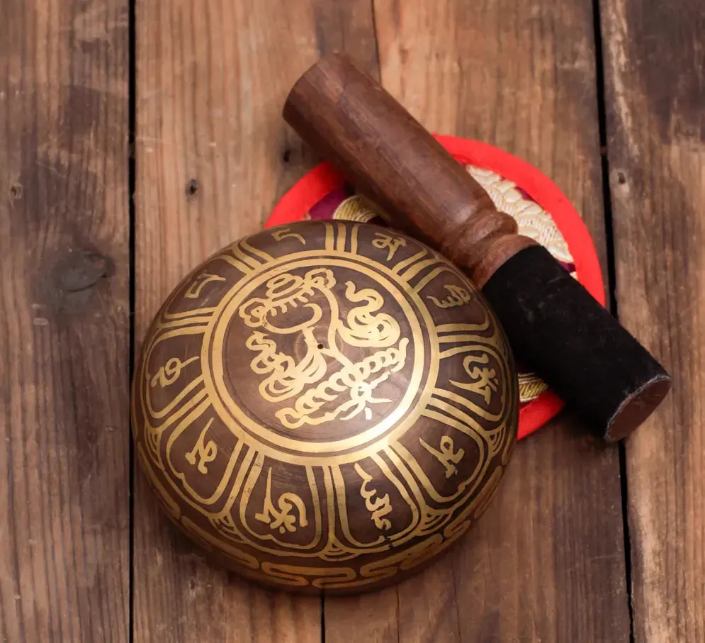 Antique Brown Singing Bowl Chakra