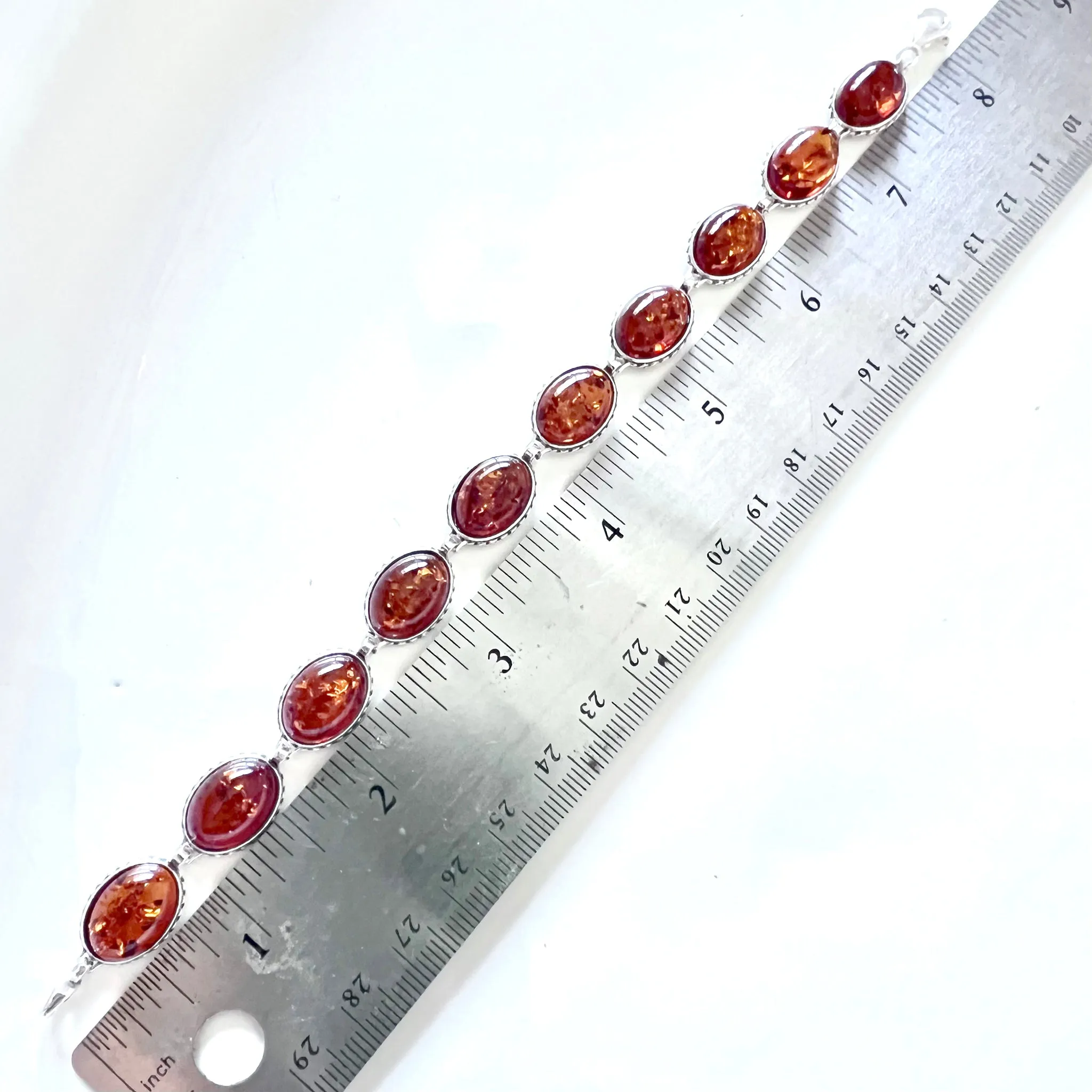 Antique Look Sterling SilverAmber Bracelet
