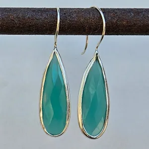 Aqua Chalcedony Desert Mirage Earrings - Silver