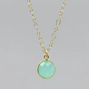 Aqua Chalcedony Gold-Filled Necklace | Handmade March Birthstone