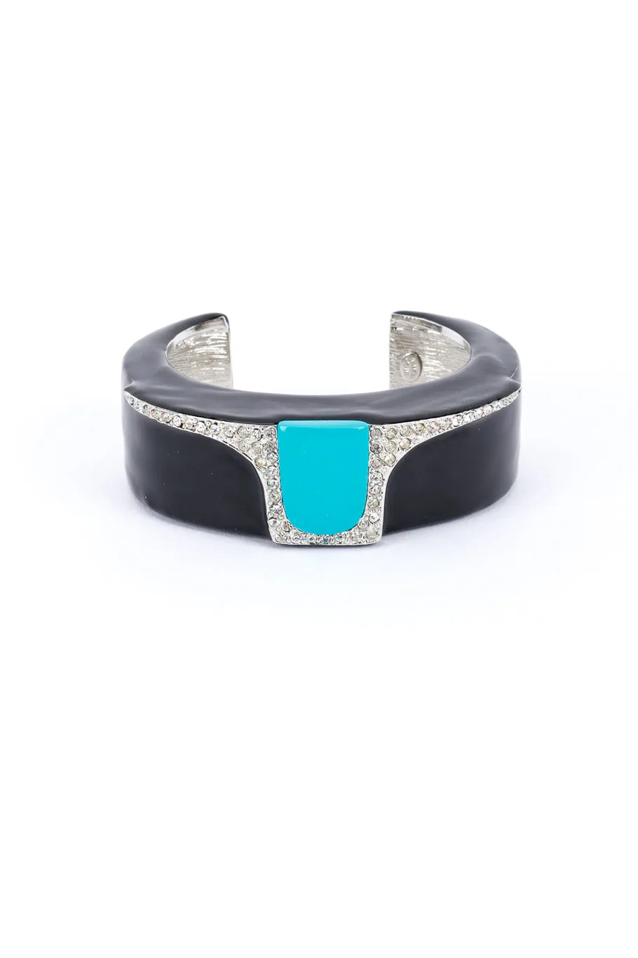 Art Deco Enamel & Rhinestone Cuff Bracelet