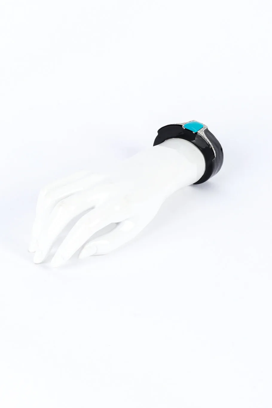 Art Deco Enamel & Rhinestone Cuff Bracelet